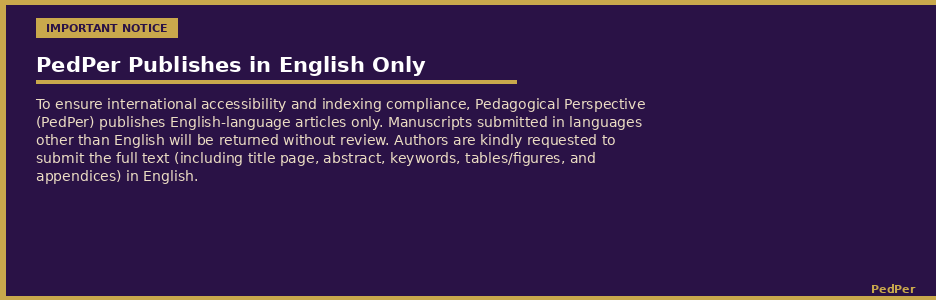 Important: PedPer Publishes in English Only
