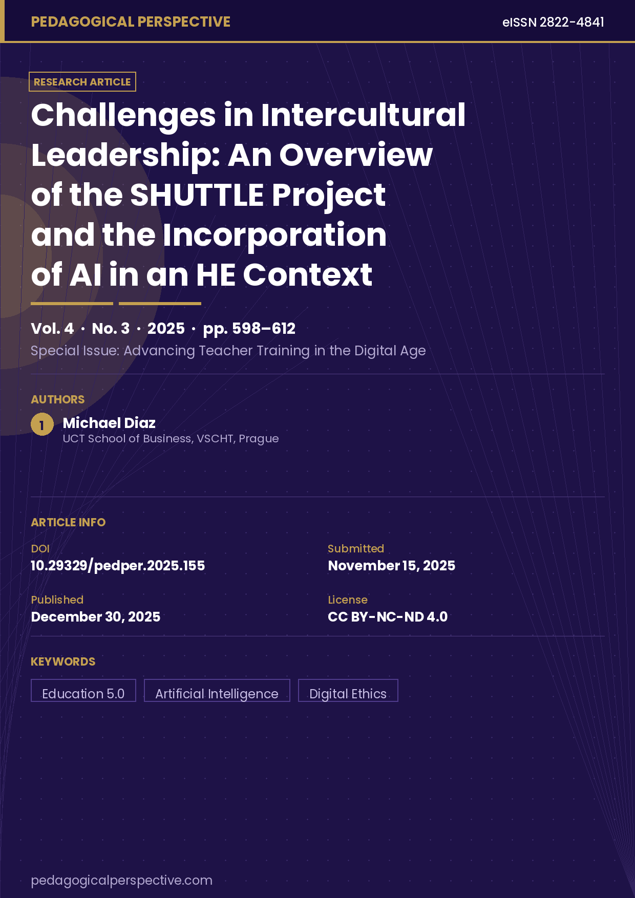 Challenges in intercultural leadership: An overview of the SHUTTLE project and the incorporation of AI in an HE context